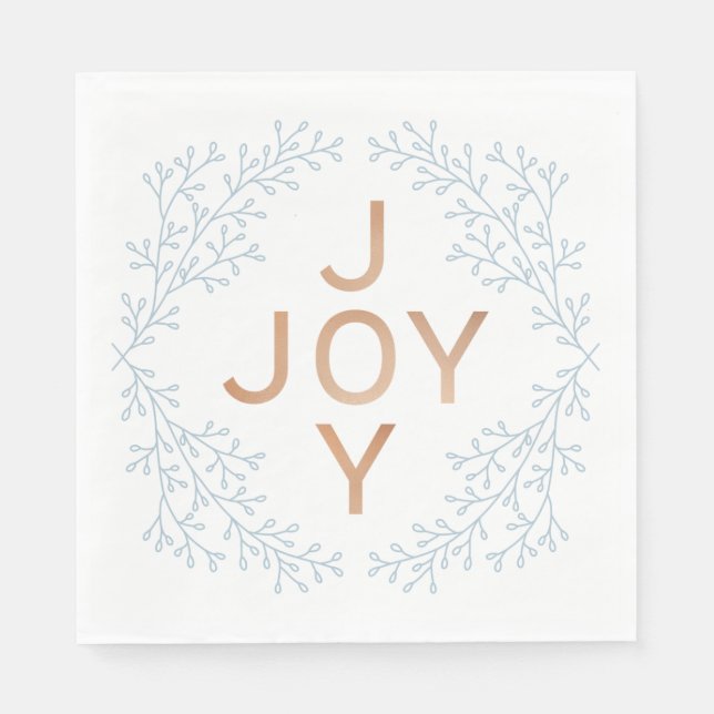 Serviette En Papier Joie | Noël Moderne Et Élégant (Devant)