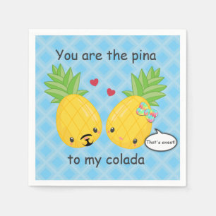 Serviette En Papier Joli ananas Tropical Pina Colada Romantique