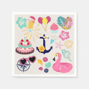 Serviette En Papier Joli Anniversaire Nautique