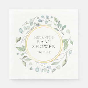 Serviette En Papier Joli Baby shower Garland Laurel / Saupoudrer