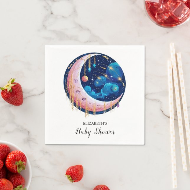 Serviette En Papier Joli Baby shower Little Stars (En situation)