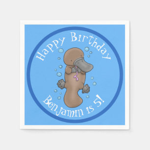 Serviette En Papier Joli bébé personnalisé platypus dessin animé