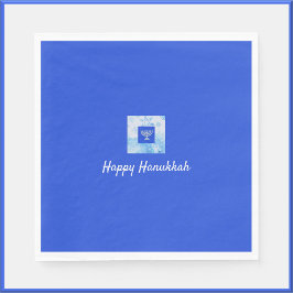 Serviette En Papier Joli bleu Menorah Hanoukka