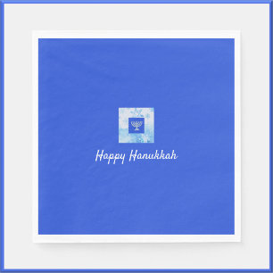 Serviette En Papier Joli bleu Menorah Hanoukka
