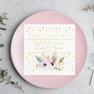 Serviette En Papier Joli Boho Bouquet Mariage