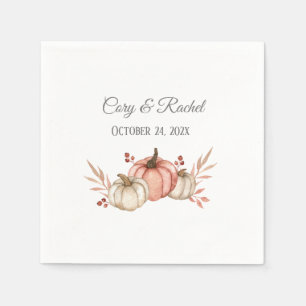 Serviette En Papier Joli Citrouille Bouquet Mariage