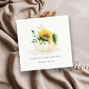 Serviette En Papier Joli Citrouille de tournesol rustique Baby shower 