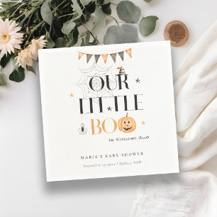 Serviette En Papier Joli Citrouille Halloween Baby shower Little Boo