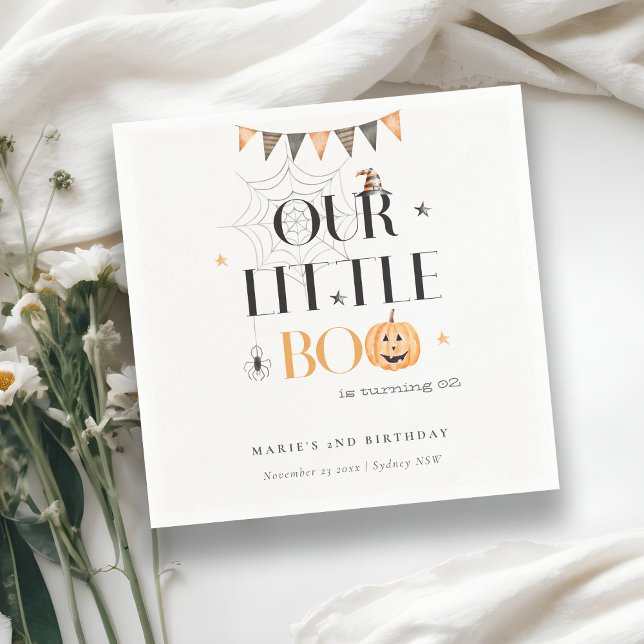 Serviette En Papier Joli Citrouille Halloween Little Boo Anniversaire  (Créateur téléchargé)