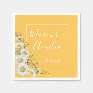 Serviette En Papier Joli Daffodil Jaune & Blanc Mariage de marguerites