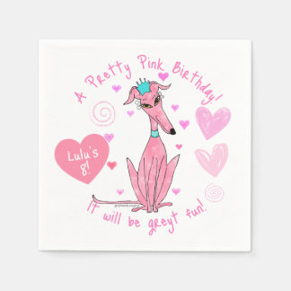 Serviette En Papier Joli Dans Rose Greyhound Party