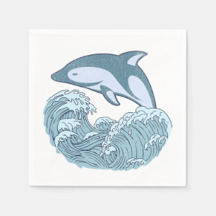 Serviette En Papier Joli dauphin bleu