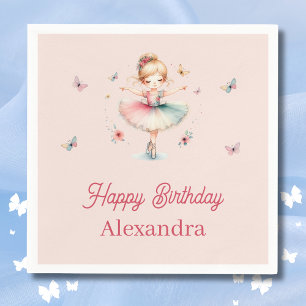 Serviette En Papier Joli Dusty rose Ballerina Anniversaire de enfant P