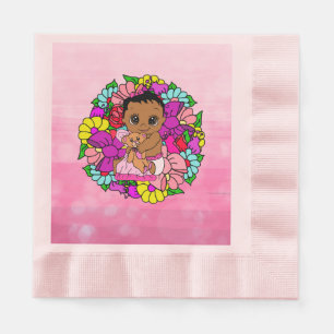 Serviette En Papier Joli fantaisie florale Baby shower ethnique fille