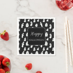 Serviette En Papier Joli Fantôme Noir Blanc Noir