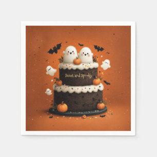 Serviette En Papier Joli gâteau fantôme d'Halloween Un petit Boo