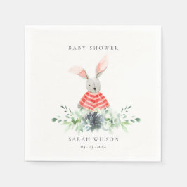 Serviette En Papier Joli Jardin de Lapin Rose Rouge Baby shower de feu