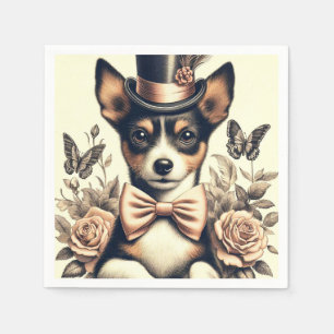 Serviette En Papier Joli Jouet Vintage Fox Terrier