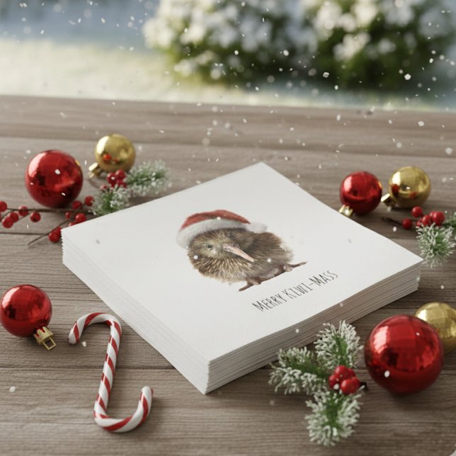 Serviette En Papier Joli Kiwi de Noël, coutume (Créateur téléchargé)