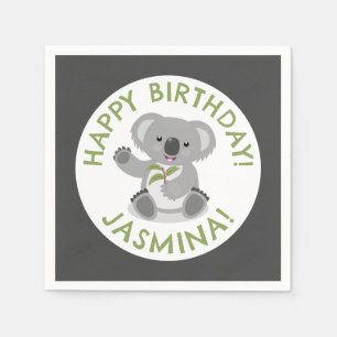 Serviette En Papier Joli koala personnalisation dessin animé anniversa