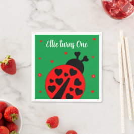 Serviette En Papier Joli Ladybug avec les coeurs