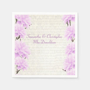 Serviette En Papier Joli mariage campagnard floral lilas pastel