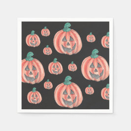 Serviette En Papier Joli Motif Citrouille d'Halloween Jack-O-Lantern