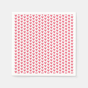 Serviette En Papier Joli motif de coeurs roses framboise