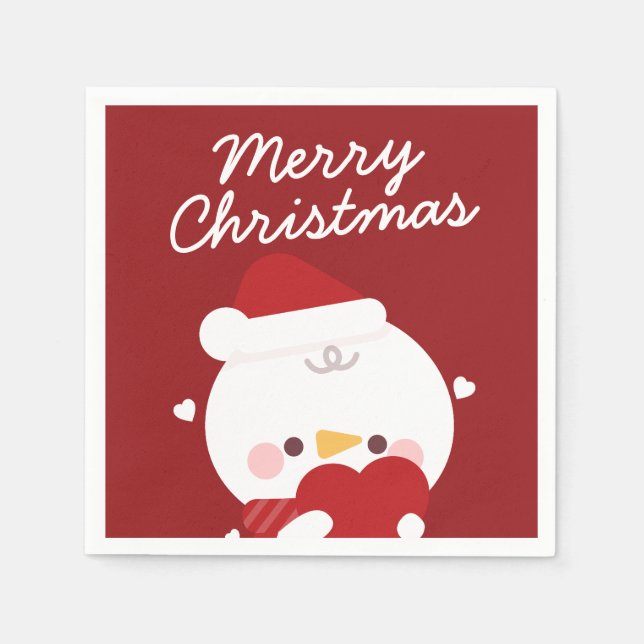 Serviette En Papier Joli Noël simple et amusant (Devant)