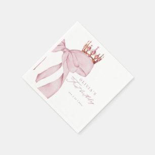 Serviette En Papier Joli Nœud Rose 1er Anniversaire 