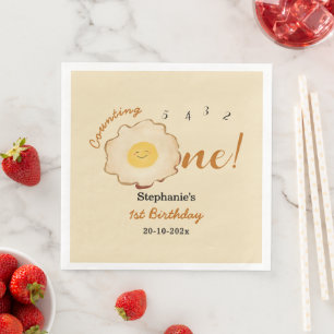 Serviette En Papier Joli Œuf Frit 1er Anniversaire