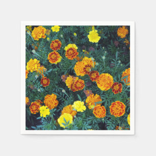 Serviette En Papier Joli Orange Marigolds Floral Photo