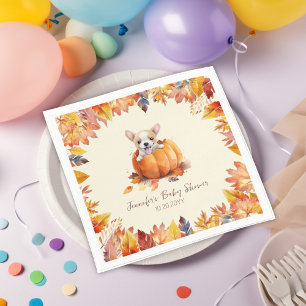 Serviette En Papier Joli petit Baby shower Citrouille de chiot