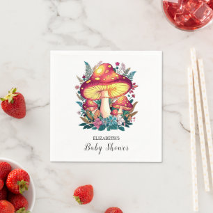 Serviette En Papier Joli petit Baby shower de champignons