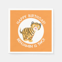 Joli petit tigre personnalisé dessin animé anniver