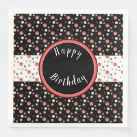 Joli Polka Point Heureux Anniversaire Papier Napki