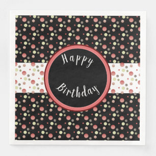 Serviette En Papier Joli Polka Point Heureux Anniversaire Papier Napki