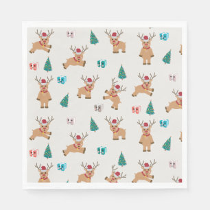 Serviette En Papier Joli renne de Noël
