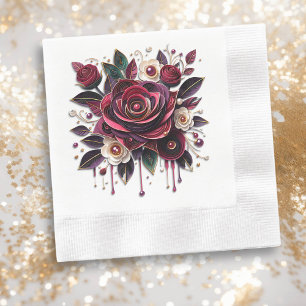 Serviette En Papier Joli Rose  Floral Mariage