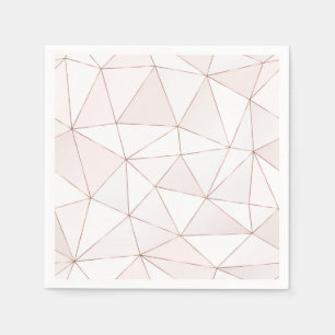Serviette En Papier Joli Rose Gold Foil Motif Abstrait géométrique