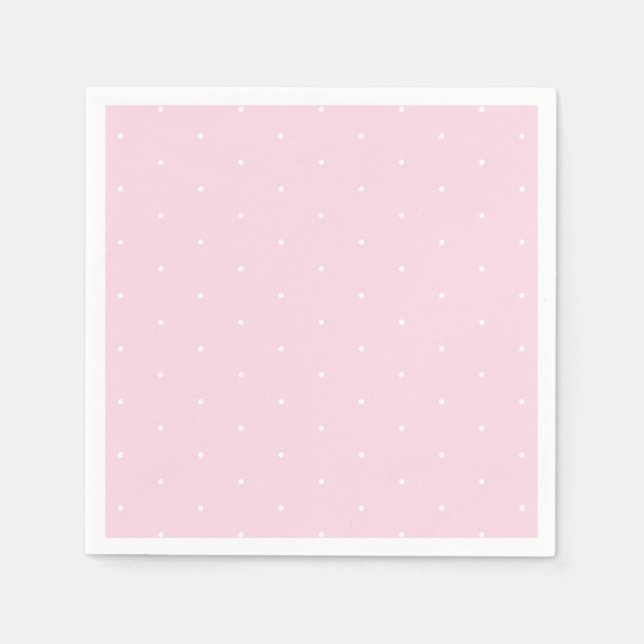 Serviette En Papier Joli rose pâle blanc pois minuscule papier mignon (Devant)