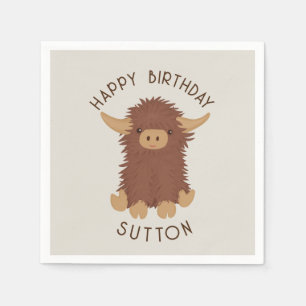 Serviette En Papier Joli, shaggy Highland vache conception personnalis