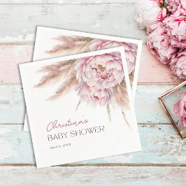 Serviette En Papier Jolie aquarelle Baby shower rose floral
