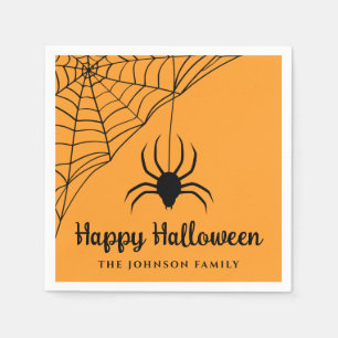 Serviette En Papier Jolie Araignée Noire Joyeux Halloween