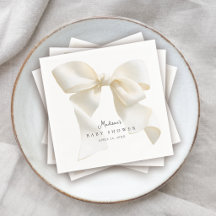 Jolie Baby Shower à l'Ivoire Coquette avec Nœud