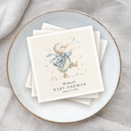 Serviette En Papier Jolie Baby Shower Canard Livre d'Histoires Vintage