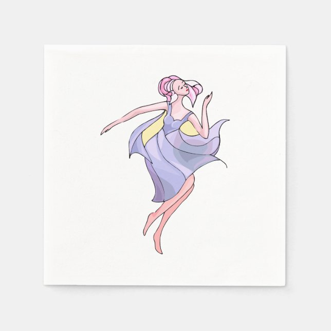 Serviette En Papier Jolie Ballerina Napkins Dansant (Devant)