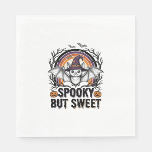 Serviette En Papier Jolie chauve-souris d'Halloween Gravure vintage T-