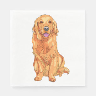 Serviette En Papier Jolie chiot Golden Retriever Chien Party