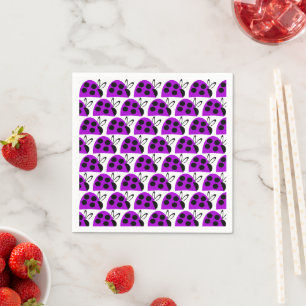 Serviette En Papier Jolie coccinelle violette